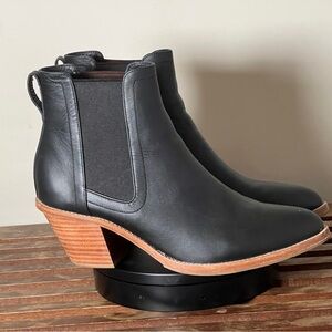 Poppy Barley Heeled Chelsea Boot - handcrafted black leather